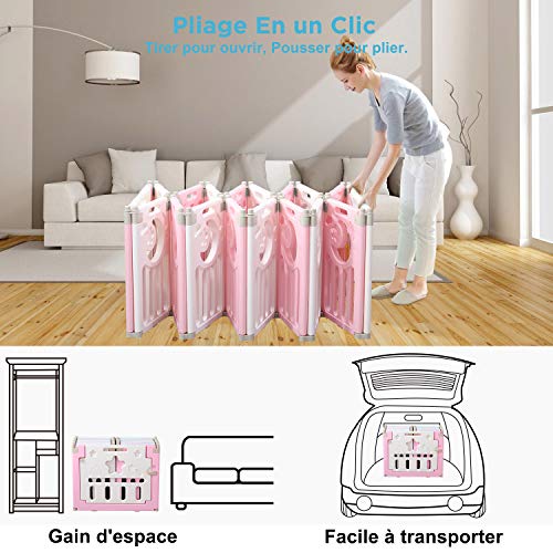 Parc Bébé barriere de securite parc enfant Barrière Securitè avec panneau d’activités Jeu Espace Jeu Chambre Enfant l…