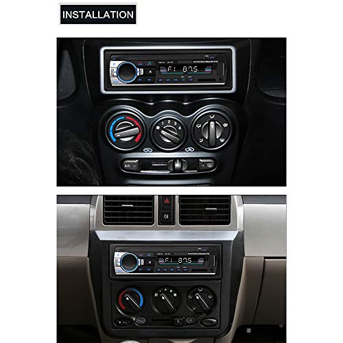 Luckdragon BT Stéréo de voiture, lecteur multimédia numérique 12 V, radio FM, lecteur MP3 de voiture USB/SD/AUX, appels…