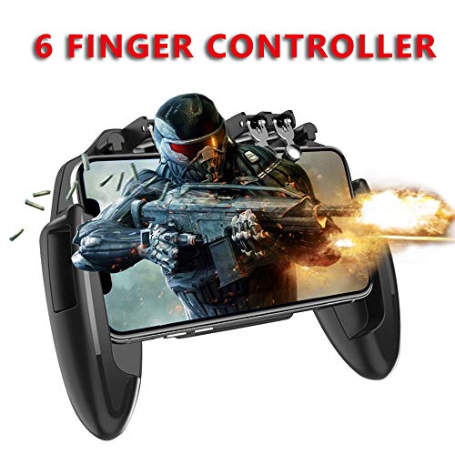 Newseego PUBG Mobile Game Controller, Manette de Jeu à 6 Doigts pour téléphone avec déclencheur L1R1 pour joysticks…