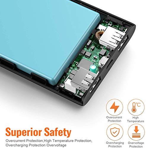 Ekrist【Lot de 2】 Batterie Externe 10000mAh, Ultra Mince, Charge Rapide, 2 Ports USB Sortie, Chargeur Portable Batterie…