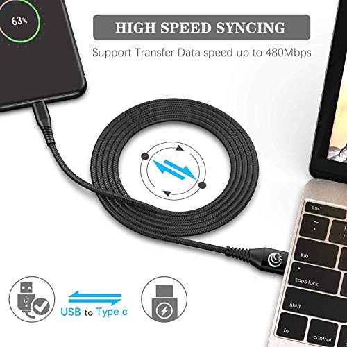 Câble USB C [2m+2m / Lot de 2] 3A Chargeur Type C en Charge Rapide Nylon Tressé Câble Chargeur pour Samsung Galaxy S20…