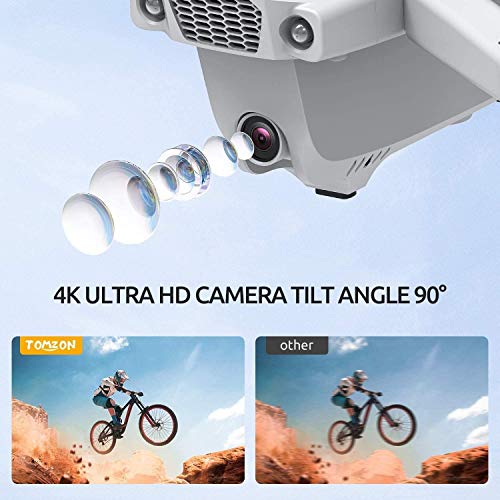 Tomzon Drone GPS D65 avec Caméra 4K pour Adultes Drone Pliable FPV RC Quadcopter avec Autonomie 40 minutes, Fonction RTH…