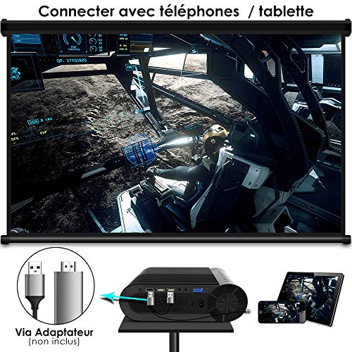Videoprojecteur, ELEPHAS Vidéoprojecteur 5500 Lumens Mini Projecteur Vidéo Soutien 1080P Rétroprojecteur Full HD LED…
