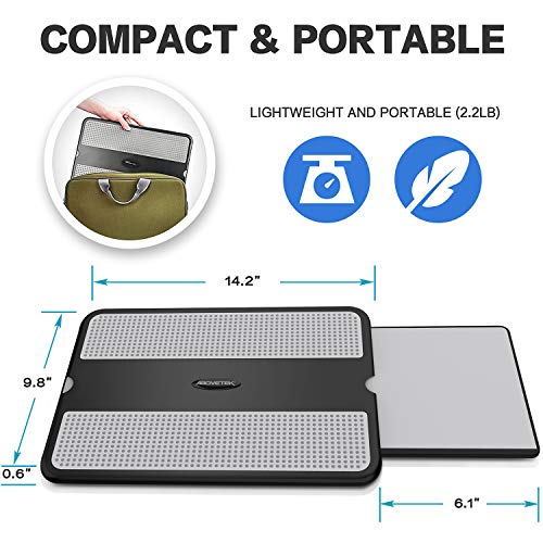 AboveTEK Bureau Portable pour Ordinateur Portable avec Plateau rétractable pour Tapis de Souris Gauche/Droite…
