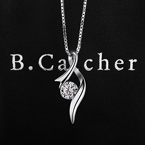 Bijoux Colliers Catcher argent sterling 925, pendentif zircone cubique twist coeur.