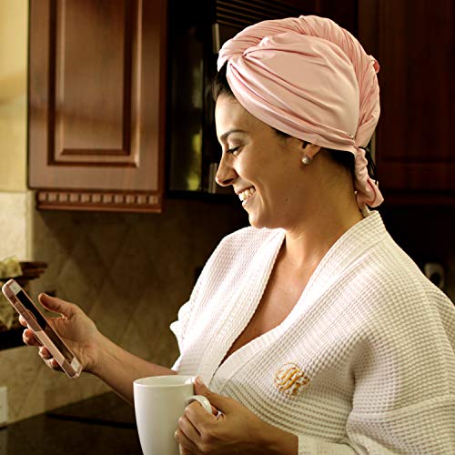 THE PERFECT HAIRCARE Ultra-Fine Microfiber Hair Towel Wrap – Anti-frizz Fast Drying Turban with Wet/Dry Brush by
