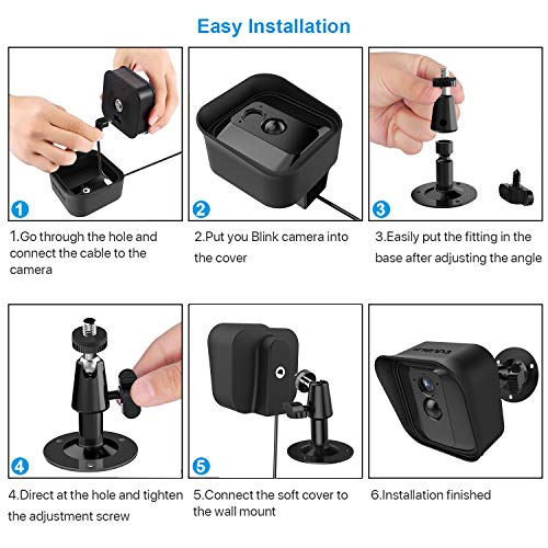 360 Degrés Support de Fixation Murale Ajustable et Peau de Protection en Silicone pour Blink XT Caméra de Sécurité…