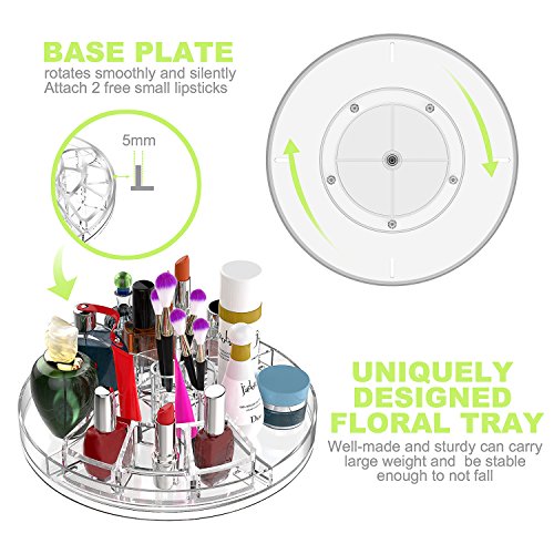 AMEITECH Organisateur de Maquillage, Bijoux Ajustable Rotatifs à 360 Degrés et Support D’écran Cosmétique, 8 Couches de…