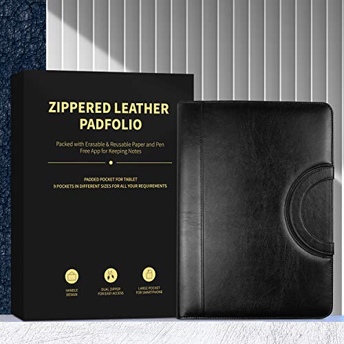 NEWYES Porte Document A4, Multifonctionnel Dossier de Conférence, avec Poignées Magnétiques Pliables, à Fermeture…