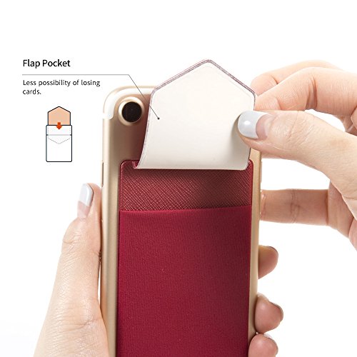 Sinjimoru Porte Carte de Crédit pour l’arrière de Votre téléphone, Pochette Autocollante avec Rabat, pour iPhone et…