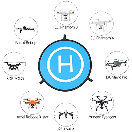 WisFox Landing Pad Drone Tapis D’atterrissage Pliable et étanche Diamètre 75cm pour DJI Mavic