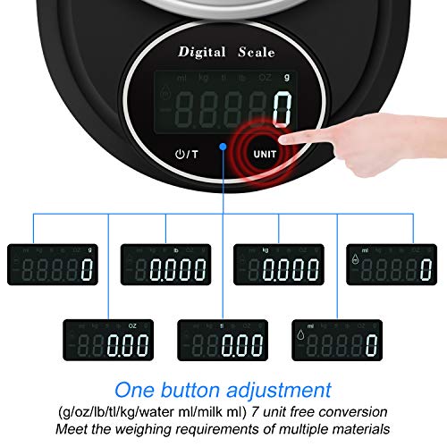 Zorara Balance Cuisine, Balance de Cuisine Precision 5kg/1g, Balance Cuisine Electronique en Acier Inoxydable, Écran LCD…
