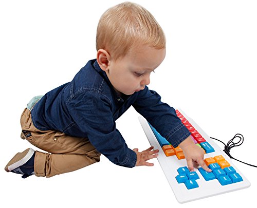 DURAGADGET Grand clavier coloré PS2/USB pour enfant avec souris en forme de tortue 470 x 180 x 15 mm