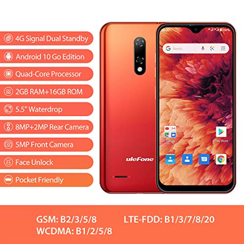 Telephone Portable Debloqué Pas Cher 4G 16Go ROM 2Go RAM Ulefone Note 8P Smartphone Pas Cher avec Fente 3 en 1, Écran de…