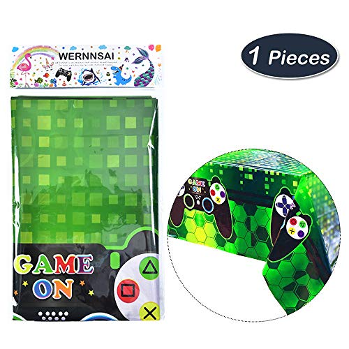 WERNNSAI Articles de Fête Thème du Jeu – 1 PCS 110 x 180 CM Nappe Jetable de Video Game Imprimé Plastique, Accessoires…