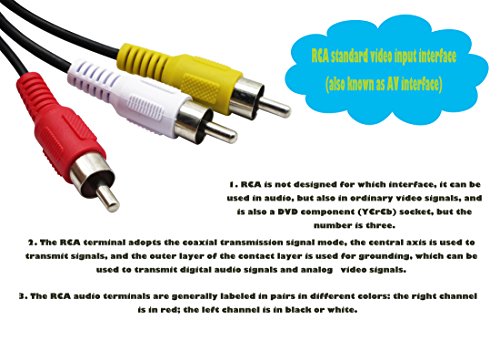 CERRXIAN Câble USB vers 3RCA, USB 2.0 femelle type A vers 3 prises RCA mâle, câble adaptateur audio vidéo AV composite…