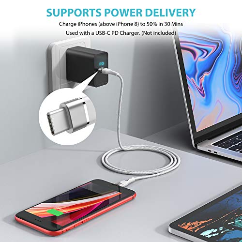 Syncwire Câble USB C vers Lightning MFi Certifié – Version 2020 Charge Ultra Rapide PD Nylon Résistant Câble Type C Vers…