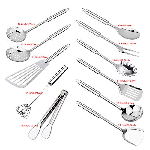 Tenta Kitchen 11PCS Stainless Steel Cooking Utensil set Kitchen Utensil set Cookware set Cooking Tools & Gadgets Backing…