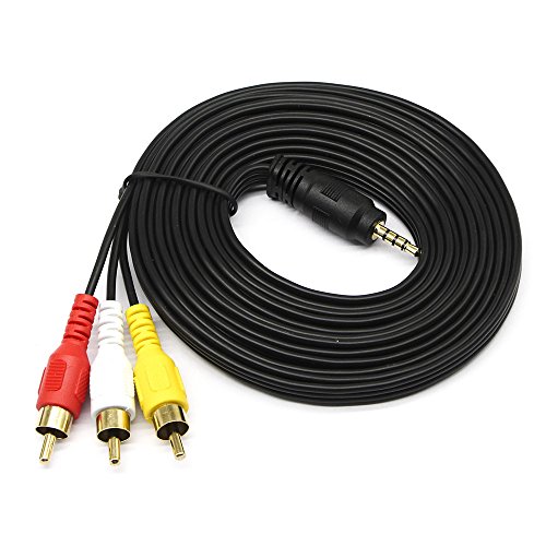 Cable jvc Camera, Câble mâle 3,5 mm vers fiche mâle 3RCA pour câble Audio stéréo AUX pour Smartphones MP3 tablettes Haut…