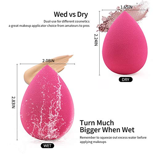 BEAKEY Maquillage Éponge à Fond de Teint Blender pour Beauty Maquillage de Mélange de Fond de Crème et Poudre Liquides…