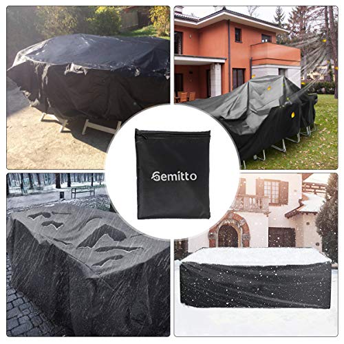 GEMITTO Housse Protection Table Jardin, Housses de Meubles et Salon Extérieur, Imperméable et Anti-UV, Étanche Bâche de…