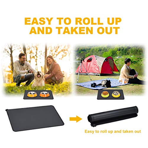 Aogbithy Dog Cat Food Feed Mat, Tapis antidérapant étanche pour Animaux de Compagnie en Silicone de qualité Alimentaire…