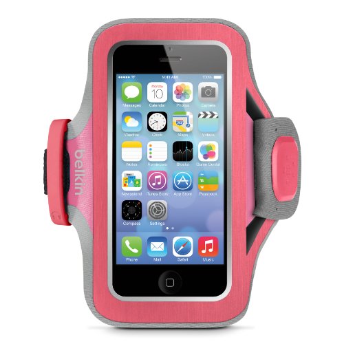 Belkin – Brassard en néoprêne “Slim-Fit” pour iPhone 5/5S/5C/SE – Rose/Gris