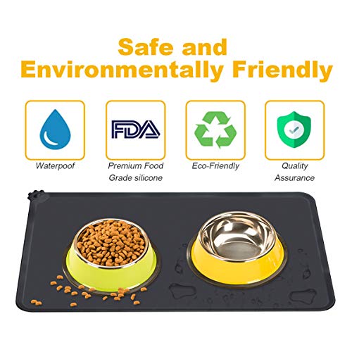 Aogbithy Dog Cat Food Feed Mat, Tapis antidérapant étanche pour Animaux de Compagnie en Silicone de qualité Alimentaire…