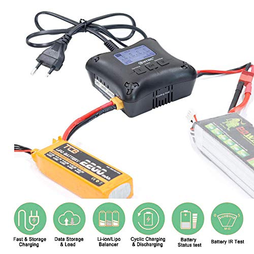 RUIZHI Chargeur LiPo H4AC Duo Chargeur Balance LiPo Mini RC Chargeur de Batterie Dual Port 20Wx2 2Ax2 pour Batteries…