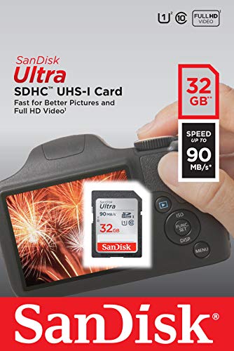 SanDisk SDSDUNR-032G-GN6IN Ultra 32 GB SDHC Memory Card up to 90MB/s, Class 10 UHS-I