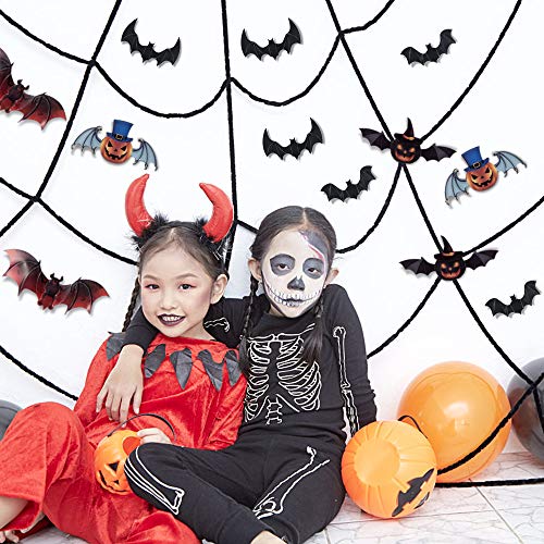 Décorations de chauve-souris d’Halloween – 120 PCS 3D Citrouille Chauves-souris Stickers Muraux, Imperméables Bats Craft…