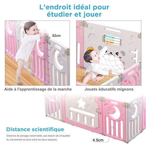 Parc Bébé barriere de securite parc enfant Barrière Securitè avec panneau d’activités Jeu Espace Jeu Chambre Enfant l…