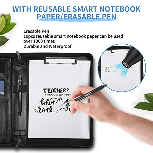 NEWYES Porte Document A4, Multifonctionnel Dossier de Conférence, avec Poignées Magnétiques Pliables, à Fermeture…