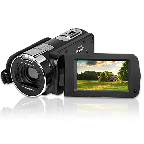 Caméra vidéo Caméscope Caméscope numérique 24MP 2,7 Pouces HD 1080P, enregistreur de caméra à Zoom numérique 16X avec…