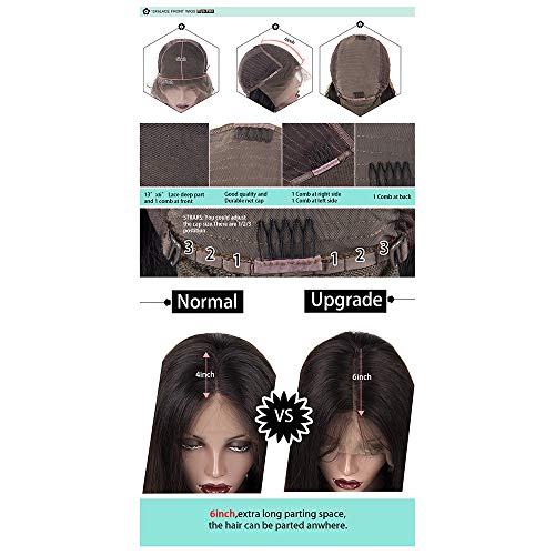 HAIRCARE Short Cut Bob Blunt Yaki Perruques De Cheveux Humains,Pixie 150% Perruques Avant De Dentelle pour Les Femmes…
