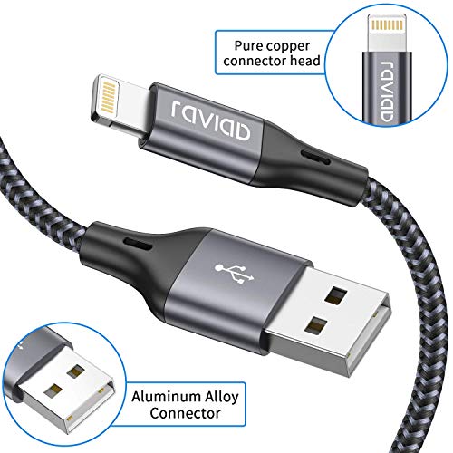 RAVIAD Câble Phone Chargeur Phone [1.2M/Lot de 4] Câble Nylon Tressé Câble Charge Rapide pour Phone 11/11 Pro/ 11 Pro…