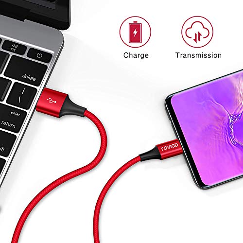 RAVIAD Câble USB Type C, [Lot de 4, 0.3m 1m 2m 3m] Chargeur USB C Nylon Tressé Charge Rapide et Synchro Compatible pour…