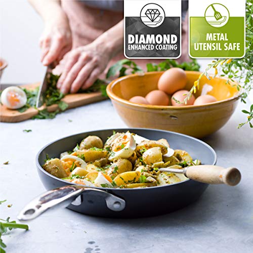 GreenPan Valencia Pro Casseroles en céramique anodisée dure et saine, 16 cm, 18 cm et 20 cm, 3 pièces, sans PFAS…
