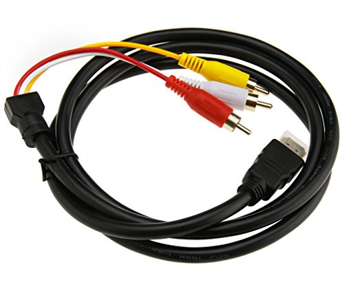 OTOTEC Câble Convertisseur HDMI vers 3 RCA AV Mâle Vidéo/Audio Composant Câble Adaptateur pour HDTV 1080P