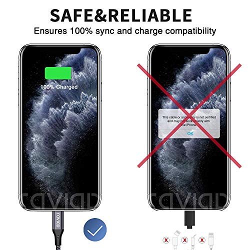 RAVIAD Câble iPhone Chargeur iPhone, [1.8M/Lot de 3] Certifié MFi Câble Lightning Nylon Câble Chargeur iPhone Charge…