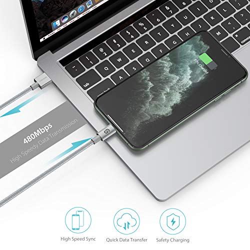 Syncwire Câble Chargeur iPhone 2M -[Durable Nylon Tressé |Connecteur Renforcé |Certifié Apple MFi |Charge Rapide…