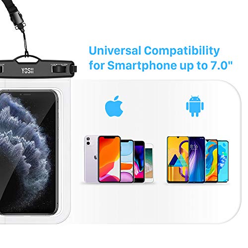 YOSH Pochette Étanche Smartphone IPX8 [Lot de 2], Pochette Téléphone Étanche, Housse Étanche Smartphone pour iPhone 14…