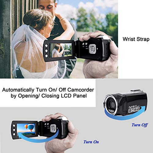 Vmotal HG8162 [Mise à Jour] 2,7K Caméscope numérique 1080P FHD / 2,7″ écran TFT LCD/caméscope Rotatif à 270 degrés Caméra pour Enfants/Adolescents/Élèves/Débutants/Les Personnes âgées Cadeau