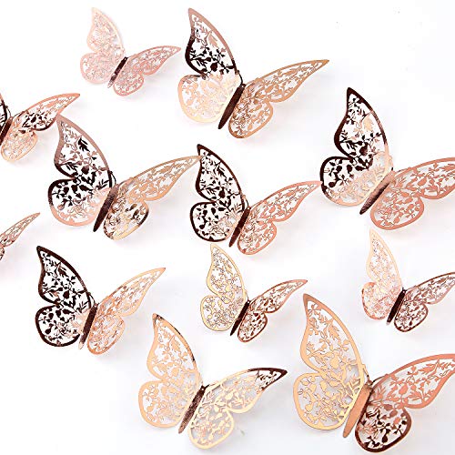 AIEX 24pcs Autocollants Papillon 3d 3 Tailles Décalcomanies Murales Décoration Murale De Chambre Pour Chambre Fête…