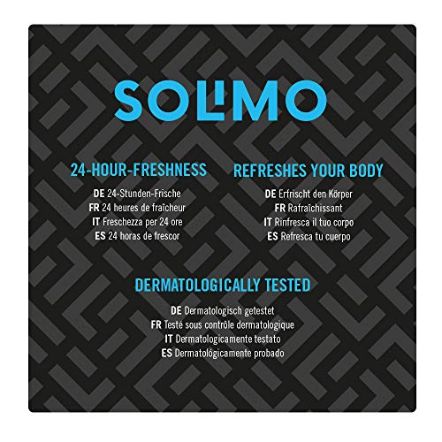 Marque Amazon – Solimo Gel douche sport 3-In-1 (Corps visage, cheveux) pour hommes -24 heures de fraîcheur- Lot de 6 (6…