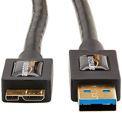 Amazon Basics Câble USB 3.0 A-mâle vers Micro B USB avec connecteurs plaqué or (0.9 m)