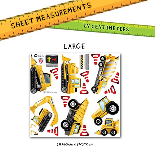 GET STICKING DÉCOR® Véhicules De Construction Stickers Muraux/Autocollants Collection, StripedTruck Cons1, Vinyle…