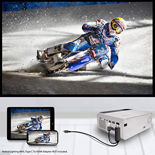 Mini Projecteur, ELEPHAS LED Videoprojecteur Portable Vid¨¦o 1080p Support¨¦ R¨¦troprojecteur HD Multim¨¦dia CIN¨¦ma…
