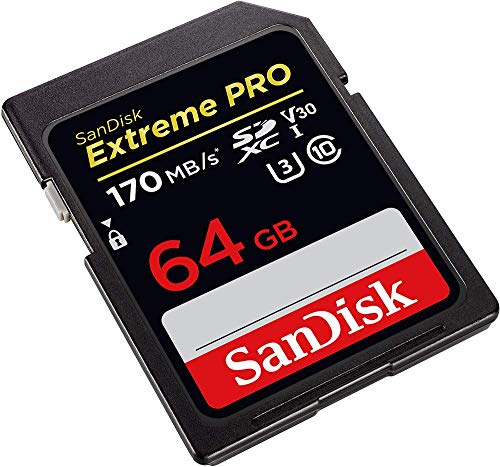 SanDisk 64 Go Extreme PRO SDXC, carte mémoire, jusqu’à 170 MB/s UHS-I Classe 10, U3, V30