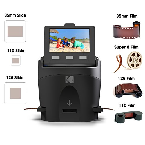 Kodak Digital Film Scanner, Convertit les Négatifs et Diapositives de Film 35 mm, 126, 110, Super 8 et 8 mm en JPEG…